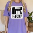 Straight Outta 1st Grade First Graduate Graduation Student Women's Comfort Colors T-Shirt Violet