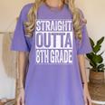 Straight Outta 8th Grade Shirt Eighth Grade Graduation Women's Comfort Colors T-Shirt Violet