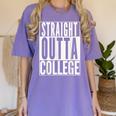 STRAIGHT OUTTA COLLEGE Graduation 2019 Her Him Women Women's Comfort Colors T-Shirt Violet