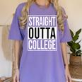 Straight Outta College Movie Parody Graduation Women's Comfort Colors T-Shirt Violet