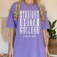 Straight Outta College s Graduation Women's Comfort Colors T-Shirt Violet