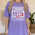 Straight Outta First Grade Graduation 1st Grade T Shirt Women's Comfort Colors T-Shirt Violet