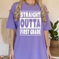 Straight Outta First Grade Graduation Class Women's Comfort Colors T-Shirt Violet
