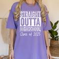 Straight Outta High School Graduation Class Of 2025 Grad Women's Comfort Colors T-Shirt Violet