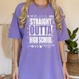 Straight Outta High School Shirt Cute Graduation Women's Comfort Colors T-Shirt Violet