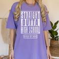 Straight Outta High School s Graduation Women's Comfort Colors T-Shirt Violet