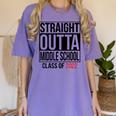 Straight Outta Middle School Graduation Shirt Class Of 2022 Women's Comfort Colors T-Shirt Violet