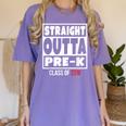 Straight Outta Pre-K Class Of 2018 Shirt Graduation Women's Comfort Colors T-Shirt Violet