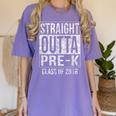Straight Outta Pre-K T Shirt Graduation Class Of 2018 Women's Comfort Colors T-Shirt Violet