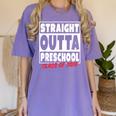 Straight Outta Preschool Class Of 2018 Graduation Shirt Women's Comfort Colors T-Shirt Violet