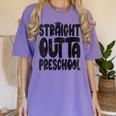 Straight Outta Preschool Graduation Cap Gown 2022 Cute Women's Comfort Colors T-Shirt Violet