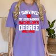 I Survived My Boyfriend's Bachelor's Degree Graduation Women's Comfort Colors T-Shirt Violet