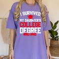 I Survived My Daughter's College Degree College Graduation Women's Comfort Colors T-Shirt Violet