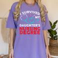 I Survived My Daughter's Nurse Degree School Graduation Women's Comfort Colors T-Shirt Violet