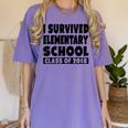 I Survived Elementary School Class Of 2018 Graduation Shirt Women's Comfort Colors T-Shirt Violet