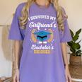 I Survived My Girlfriend's Bachelor's Degree Graduation Women's Comfort Colors T-Shirt Violet