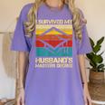 I Survived My Husband's Master's Degree Graduation Women's Comfort Colors T-Shirt Violet