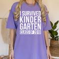 I Survived Kindergarten Class Of 2018 Graduation Shirt Women's Comfort Colors T-Shirt Violet