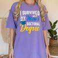 i Survived My Moms Doctoral Degree Graduation Gifts Women's Comfort Colors T-Shirt Violet
