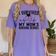 I Survived My Mom's Nursing Degree Nursing School Graduation Women's Comfort Colors T-Shirt Violet