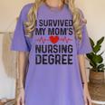 I Survived My Mom's Nursing Degree School Graduation Nursing Women's Comfort Colors T-Shirt Violet