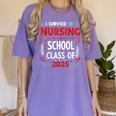 I Survived Nursing School Class Of 2025 Nurse Graduation Women's Comfort Colors T-Shirt Violet