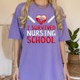 I Survived Nursing School Graduation Cool Women's Comfort Colors T-Shirt Violet