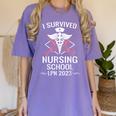 I Survived Nursing School LPN Class Of 2023 Nurse Graduation Women's Comfort Colors T-Shirt Violet