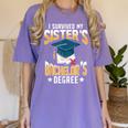 i Survived My Sisters Bachelor's Degree Graduation Gifts Women's Comfort Colors T-Shirt Violet
