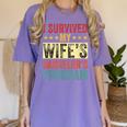 i Survived My Wife Bachelor's Degree Wife Graduation Women's Comfort Colors T-Shirt Violet
