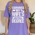 I Survived My Wifes Doctorate Degree Graduation Women's Comfort Colors T-Shirt Violet
