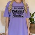 I Survived My Wife's Doctorate Program PhD Graduation Women's Comfort Colors T-Shirt Violet