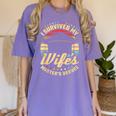 Survived My Wife's Master's Degree College Graduation Women's Comfort Colors T-Shirt Violet