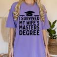 I Survived My Wife's Masters Degree Graduation Class Of 2025 Women's Comfort Colors T-Shirt Violet