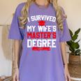 I Survived My Wife's Master's Degree Graduation Women's Comfort Colors T-Shirt Violet