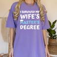 i Survived My Wifes Masters Degree MBA College Graduation Women's Comfort Colors T-Shirt Violet