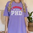 I Survived My Wife's PhD Graduation Slim Fit Shirt Women's Comfort Colors T-Shirt Violet I Survived My Wife's PhD Graduation Slim Fit Shirt Women's Comfort Colors T-Shirt Violet