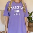 Teacher Established 2018 Shirt For Teacher Graduation Men Women Women's Comfort Colors T-Shirt Violet