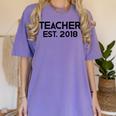 Teacher Graduation Teacher Est 2018 Tee Him Her Women's Comfort Colors T-Shirt Violet