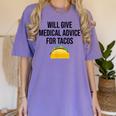 Will Give Medical Advice For Tacos Shirt Graduation MD Women's Comfort Colors T-Shirt Violet