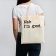 Antisocial Nah I'm Good Introvert Sarcastic Saying Canvas Tote Bag