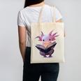 Axolotl Bookworm Reading Book Kawaii Graphic Canvas Tote Bag