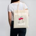 Book Club Squad Reading Bookworm Wine Lover Humor Canvas Tote Bag