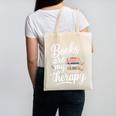 Books Are My Therapy Book Lover Coffee Books Flowers Bookish Canvas Tote Bag