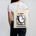 Cat With Coffee On Computer Go Away I'm Introverting Canvas Tote Bag Cat With Coffee On Computer Go Away I'm Introverting Canvas Tote Bag