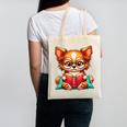 Chihuahua Reading a Book Dog Canvas Tote Bag