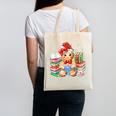 Christmas Gingerbread Man Reading Book Snowflake Teacher Canvas Tote Bag