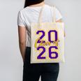 Class Of 2026 Graduation Varsity Purple And Yellow Letters Canvas Tote Bag