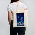 Cosmic Botanical Book Lover Reading Canvas Tote Bag