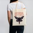 Cryptid Cryptozoology Mothman Introvert -Adults Butterfly Small Crew Neck Classic Fit Short Sleeve Polyester 100 Printed Blended Fabric Canvas Tote Bag